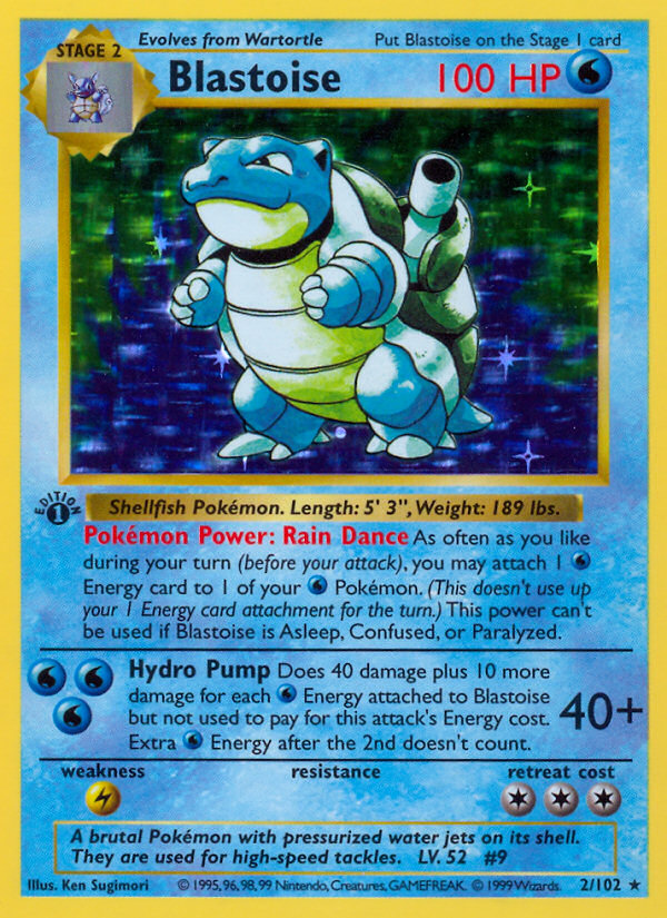 Blastoise (2/102) (Shadowless) [Base Set 1st Edition] | Dragon's Lair Comics and Fantasy Houston TX