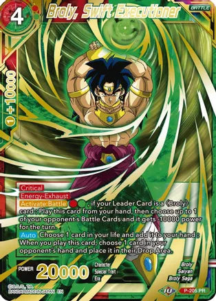 Broly, Swift Executioner (Gold Stamped) (P-205) [Mythic Booster] | Dragon's Lair Comics and Fantasy Houston TX