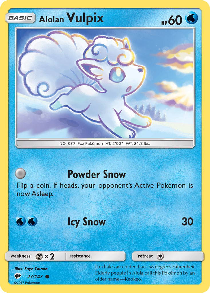 Alolan Vulpix (27/147) [Sun & Moon: Burning Shadows] | Dragon's Lair Comics and Fantasy Houston TX
