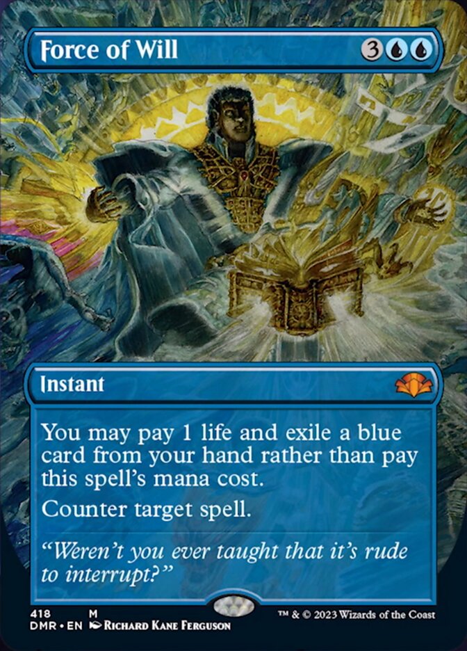 Force of Will (Borderless Alternate Art) [Dominaria Remastered] | Dragon's Lair Comics and Fantasy Houston TX
