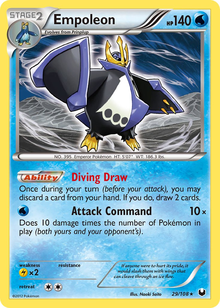 Empoleon (29/108) (Battle Arena Deck Exclusive) (Theme Deck Exclusive) [Black & White: Dark Explorers] | Dragon's Lair Comics and Fantasy Houston TX