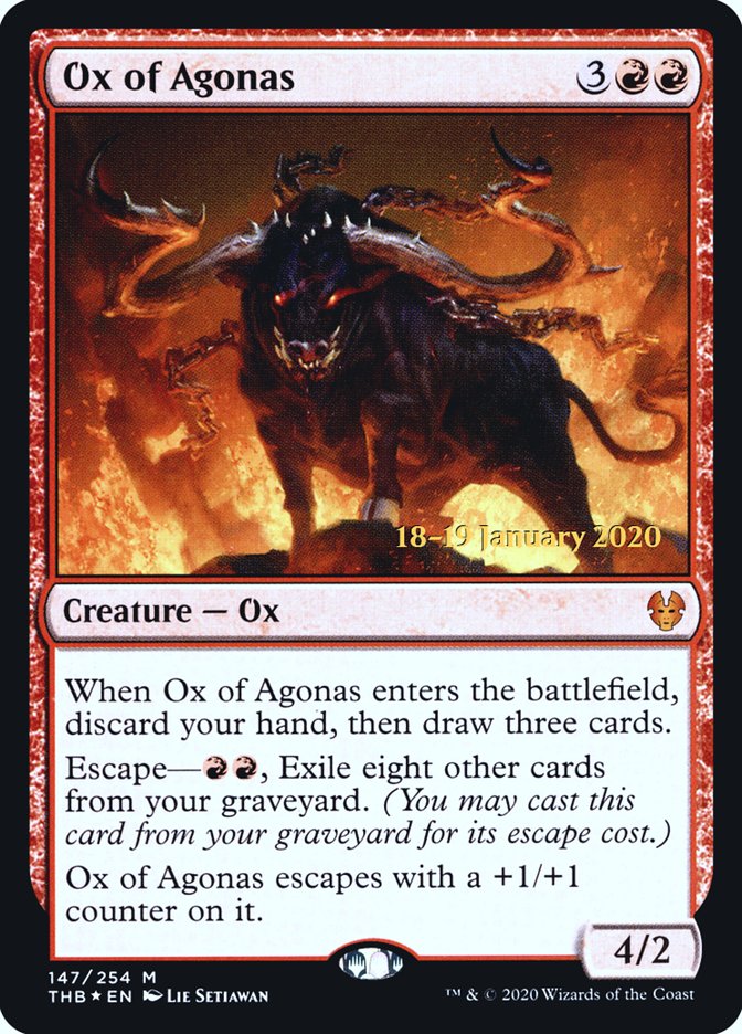 Ox of Agonas [Theros Beyond Death Prerelease Promos] | Dragon's Lair Comics and Fantasy Houston TX