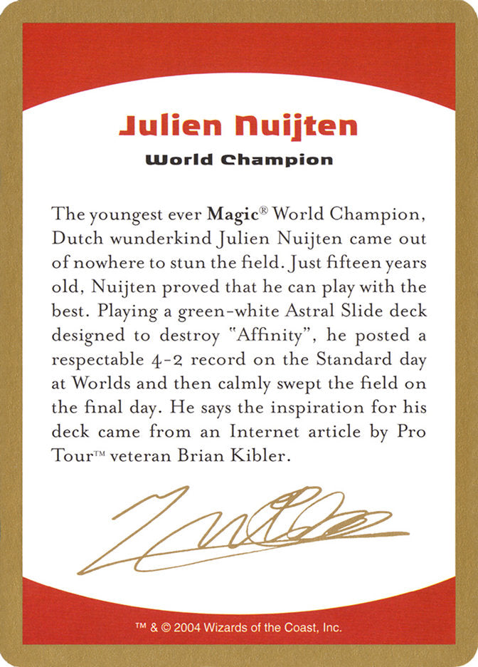 Julien Nuijten Bio [World Championship Decks 2004] | Dragon's Lair Comics and Fantasy Houston TX