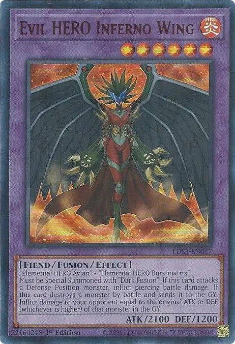 Evil HERO Inferno Wing (Red) [LDS3-EN027] Ultra Rare | Dragon's Lair Comics and Fantasy Houston TX