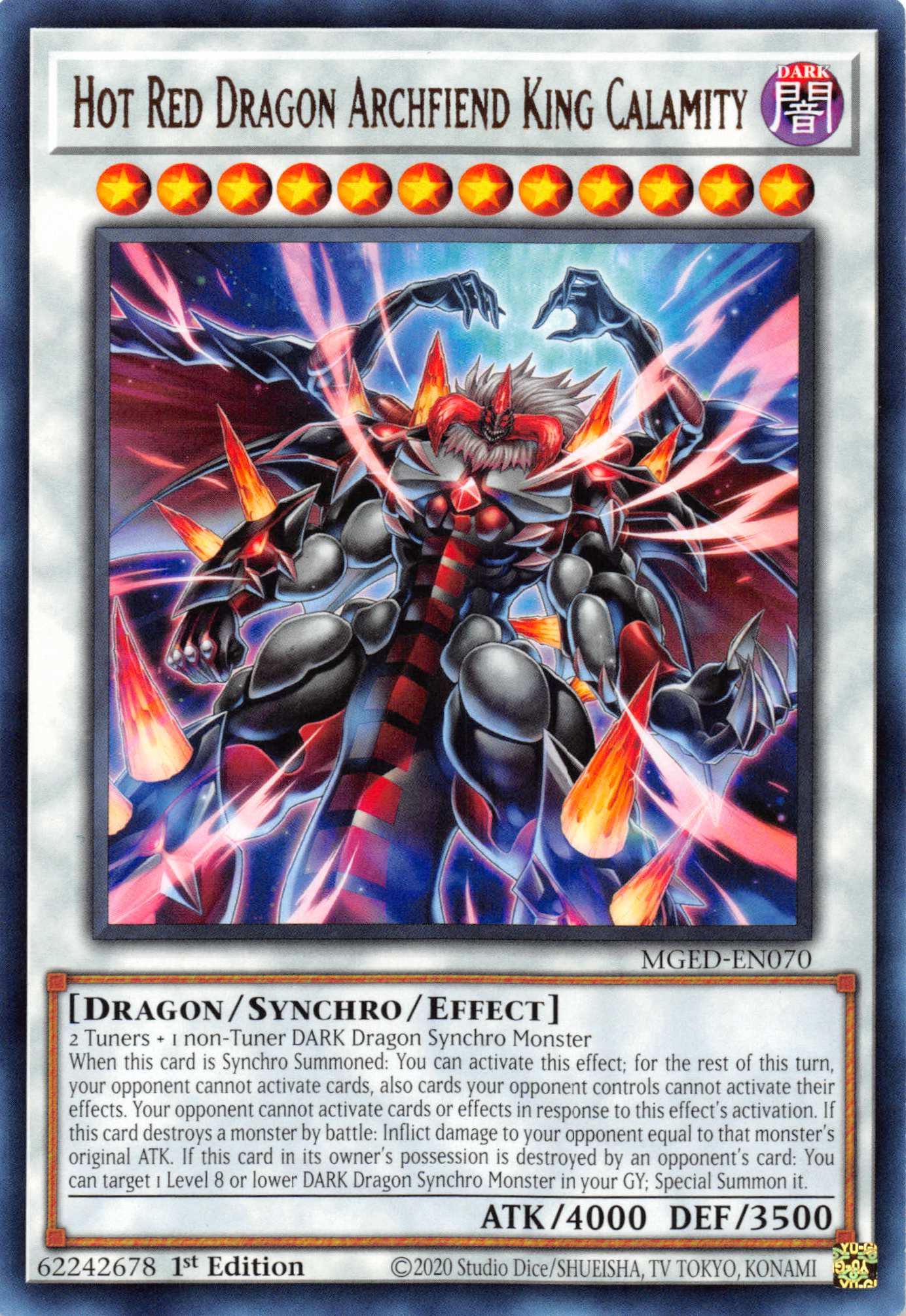 Hot Red Dragon Archfiend King Calamity [MGED-EN070] Rare | Dragon's Lair Comics and Fantasy Houston TX