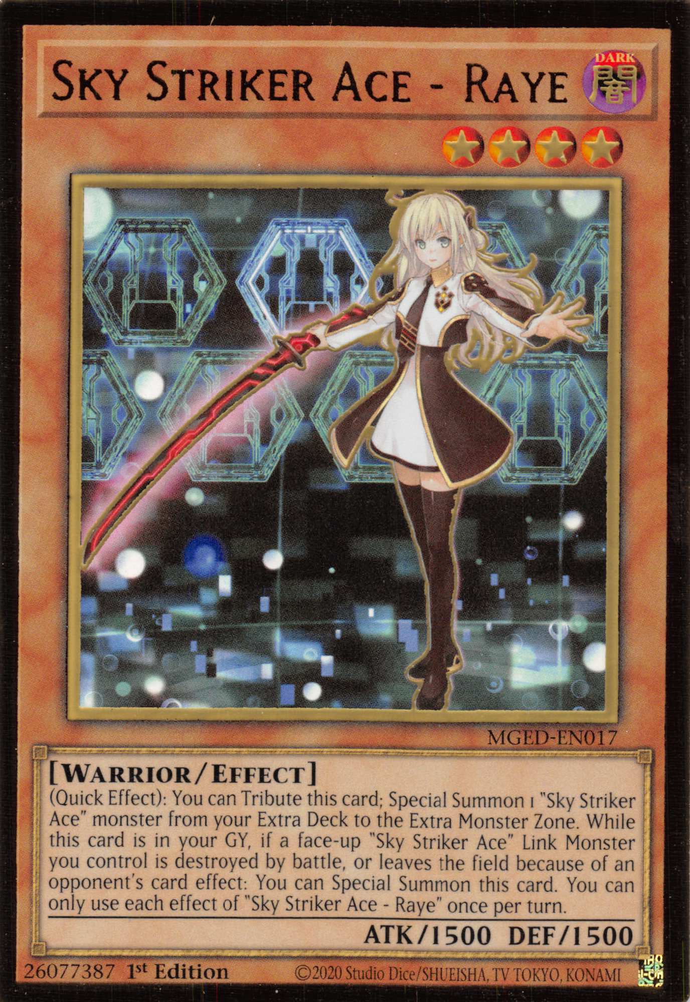 Sky Striker Ace - Raye [MGED-EN017] Gold Rare | Dragon's Lair Comics and Fantasy Houston TX