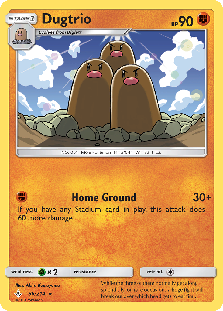 Dugtrio (86/214) [Sun & Moon: Unbroken Bonds] | Dragon's Lair Comics and Fantasy Houston TX