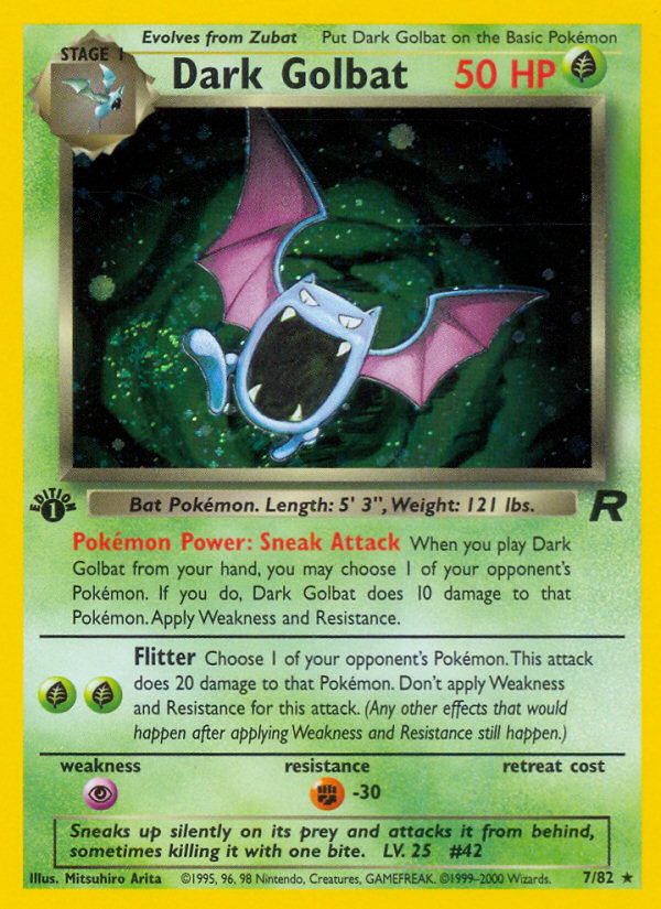 Dark Golbat (7/82) [Team Rocket 1st Edition] | Dragon's Lair Comics and Fantasy Houston TX