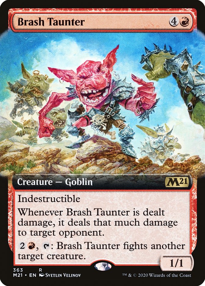 Brash Taunter (Extended Art) [Core Set 2021] | Dragon's Lair Comics and Fantasy Houston TX