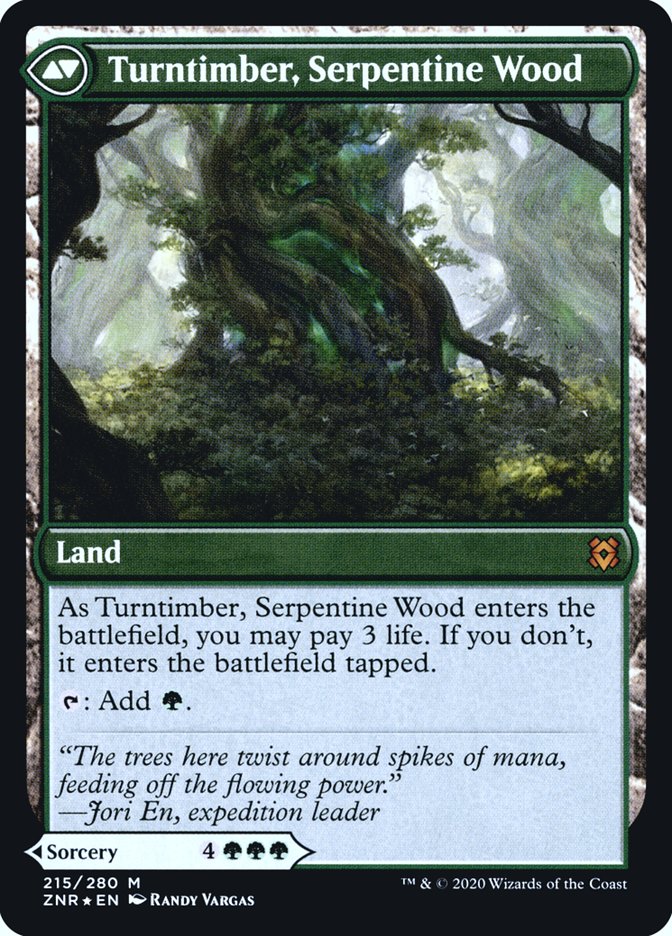Turntimber Symbiosis // Turntimber, Serpentine Wood [Zendikar Rising Prerelease Promos] | Dragon's Lair Comics and Fantasy Houston TX