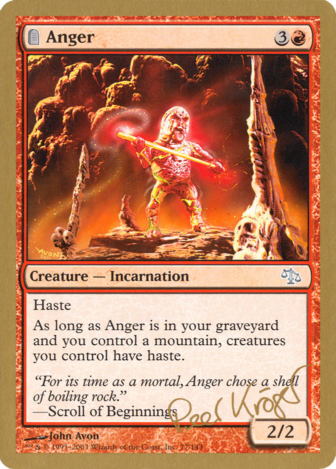 Anger (Peer Kroger) [World Championship Decks 2003] | Dragon's Lair Comics and Fantasy Houston TX