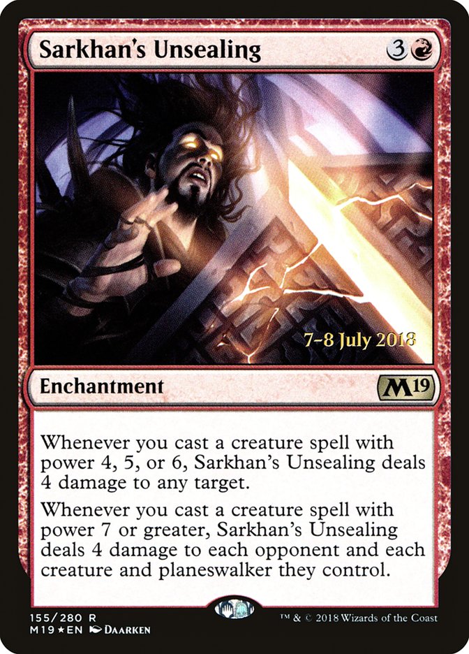 Sarkhan's Unsealing [Core Set 2019 Prerelease Promos] | Dragon's Lair Comics and Fantasy Houston TX