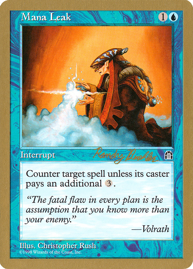 Mana Leak (Randy Buehler) [World Championship Decks 1998] | Dragon's Lair Comics and Fantasy Houston TX