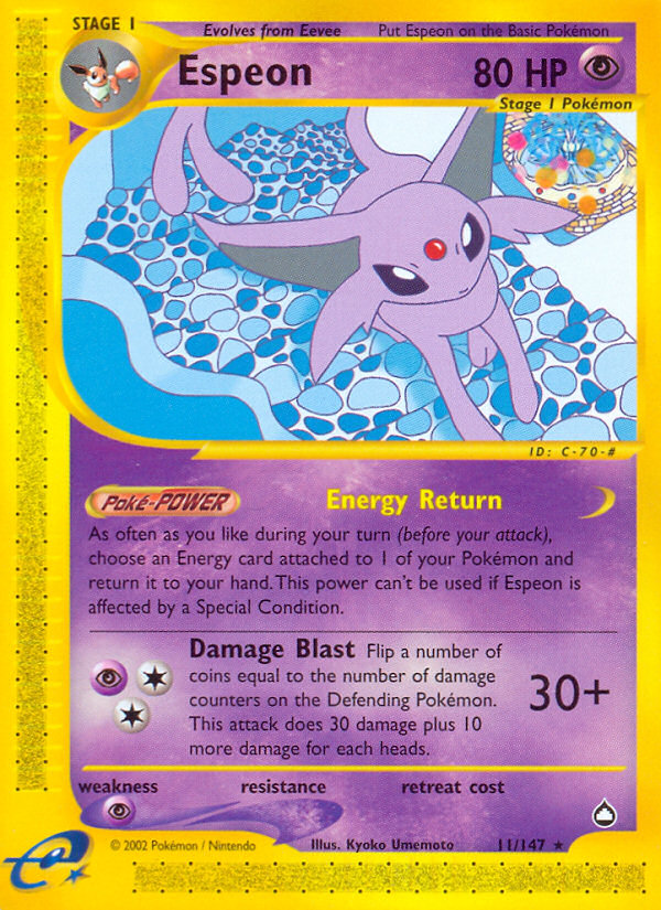 Espeon (11/147) [Aquapolis] | Dragon's Lair Comics and Fantasy Houston TX