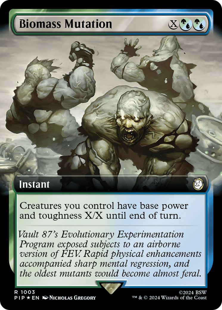 Biomass Mutation (Extended Art) (Surge Foil) [Fallout] | Dragon's Lair Comics and Fantasy Houston TX