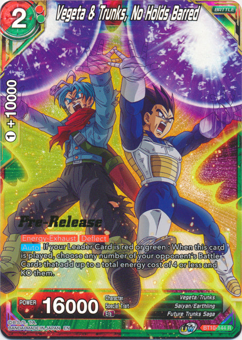 Vegeta & Trunks, No Holds Barred (BT10-144) [Rise of the Unison Warrior Prerelease Promos] | Dragon's Lair Comics and Fantasy Houston TX