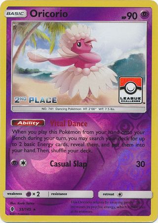Oricorio (55/145) (League Promo 2nd Place) [Sun & Moon: Guardians Rising] | Dragon's Lair Comics and Fantasy Houston TX