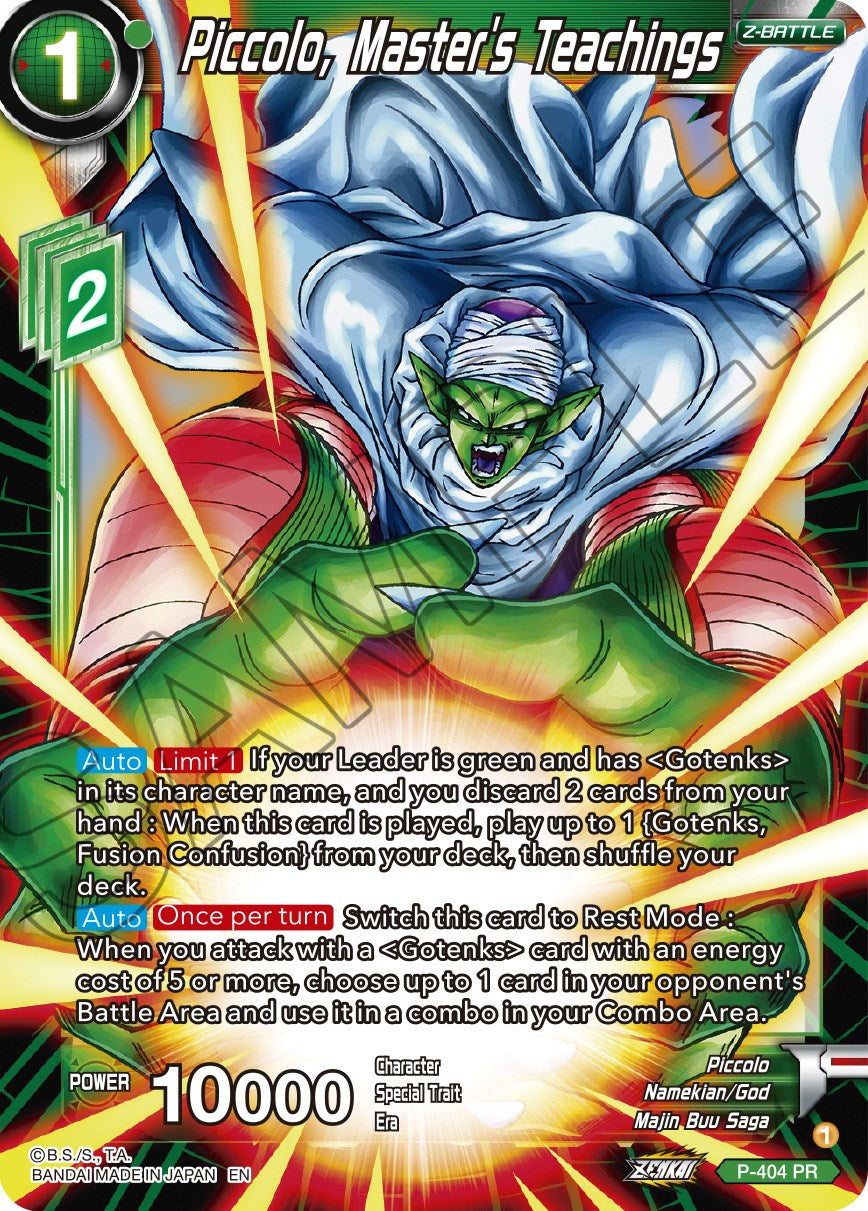 Piccolo, Master's Teachings (P-404) [Promotion Cards] | Dragon's Lair Comics and Fantasy Houston TX