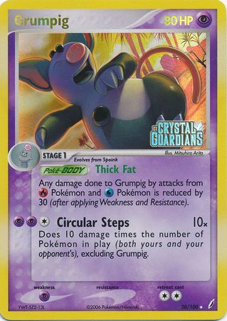 Grumpig (20/100) (Stamped) [EX: Crystal Guardians] | Dragon's Lair Comics and Fantasy Houston TX