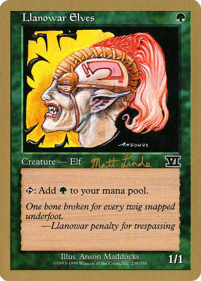 Llanowar Elves (Matt Linde) [World Championship Decks 1999] | Dragon's Lair Comics and Fantasy Houston TX