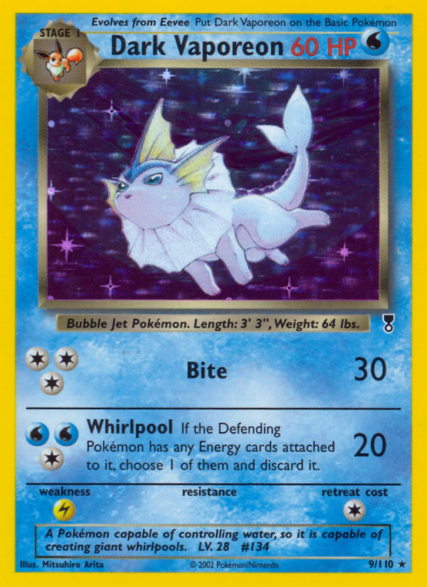 Dark Vaporeon (9/110) [Legendary Collection] | Dragon's Lair Comics and Fantasy Houston TX