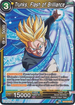 Trunks, Flash of Brilliance (BT10-108) [Rise of the Unison Warrior] | Dragon's Lair Comics and Fantasy Houston TX