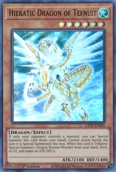 Hieratic Dragon of Tefnuit [GFTP-EN050] Ultra Rare | Dragon's Lair Comics and Fantasy Houston TX