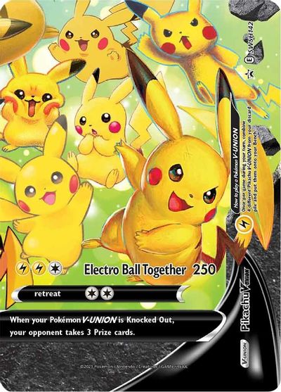 Pikachu V-UNION (SWSH142) (Celebrations) [Sword & Shield: Black Star Promos] | Odin's Place