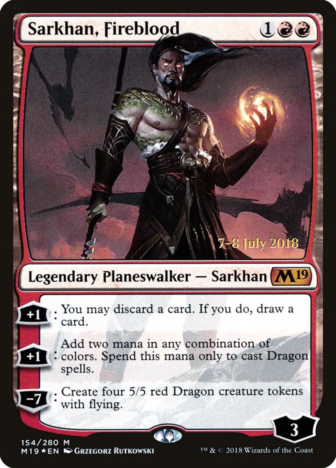 Sarkhan, Fireblood [Core Set 2019 Prerelease Promos] | Dragon's Lair Comics and Fantasy Houston TX