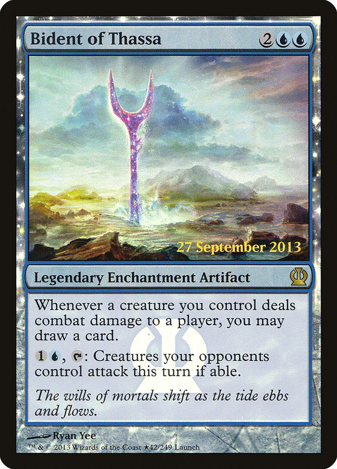 Bident of Thassa (Prerelease) [Theros Promos] | Dragon's Lair Comics and Fantasy Houston TX