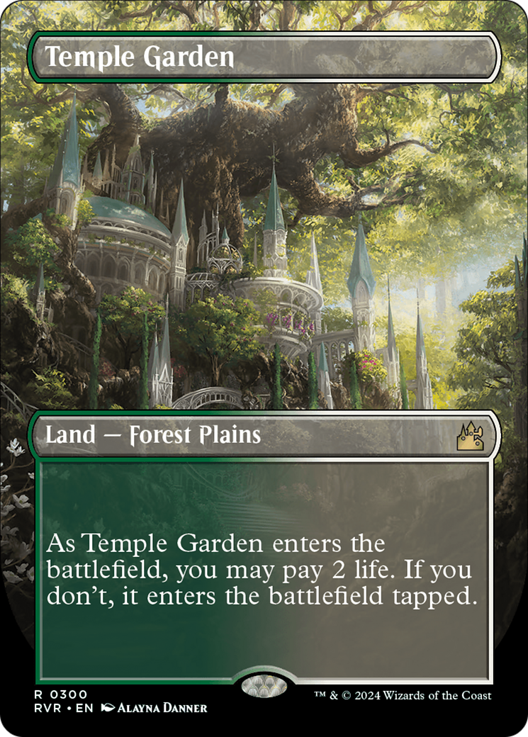 Temple Garden (Borderless) [Ravnica Remastered] | Dragon's Lair Comics and Fantasy Houston TX