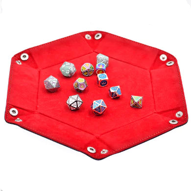 Foam Brain Folding Hexagonal Dice Tray Black With Red | Dragon's Lair Comics and Fantasy Houston TX