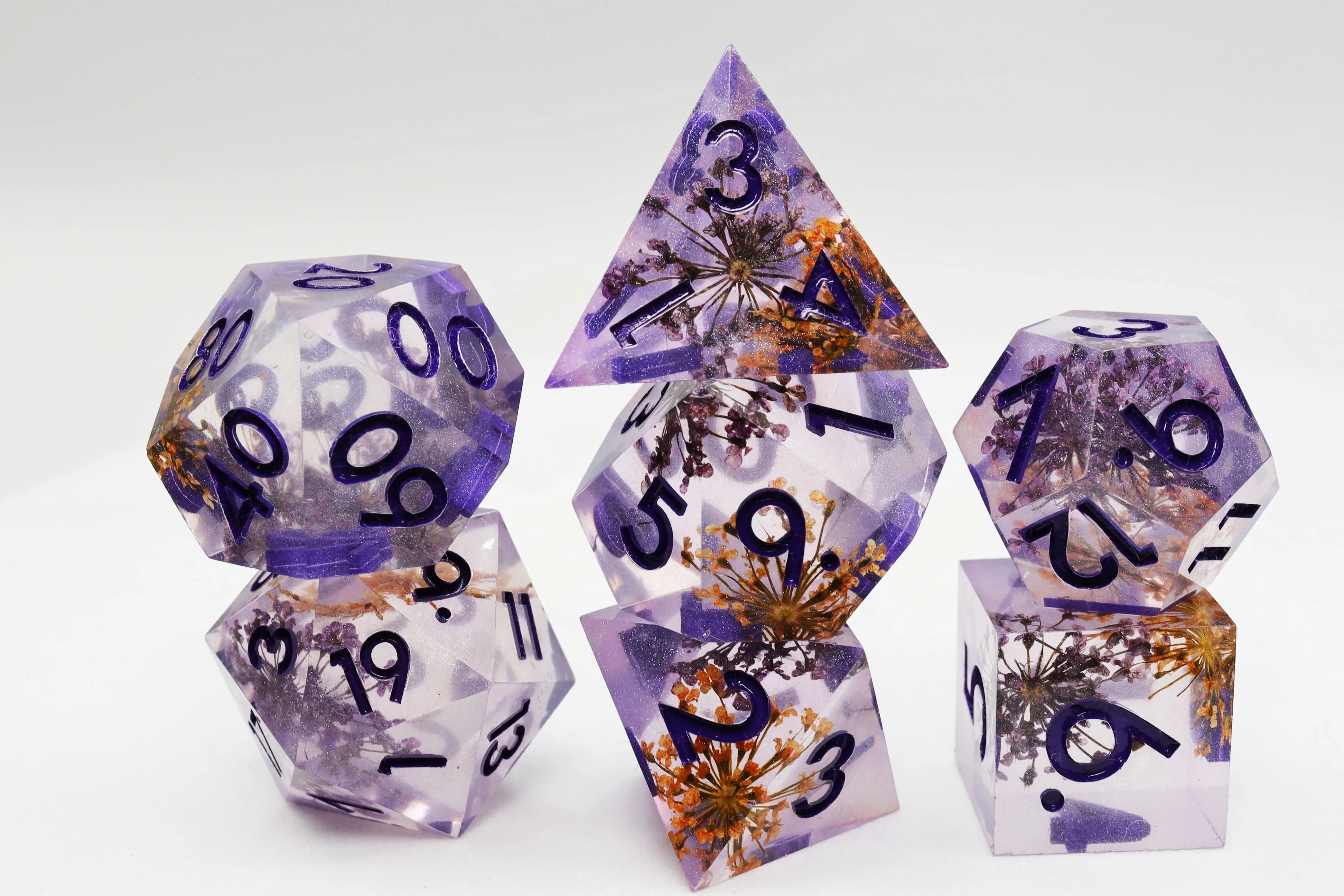 Foam Brain Poly 7 Dice Set: Hand-Polished Sharp-Edge Wish Flower | Dragon's Lair Comics and Fantasy Houston TX