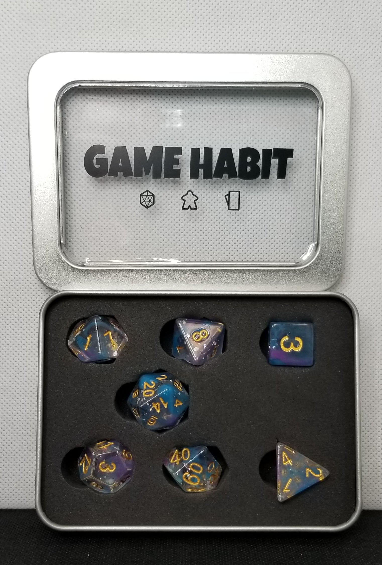 Game Habit Cosmic Nebula Poly 7 Dice Set | Dragon's Lair Comics and Fantasy Houston TX