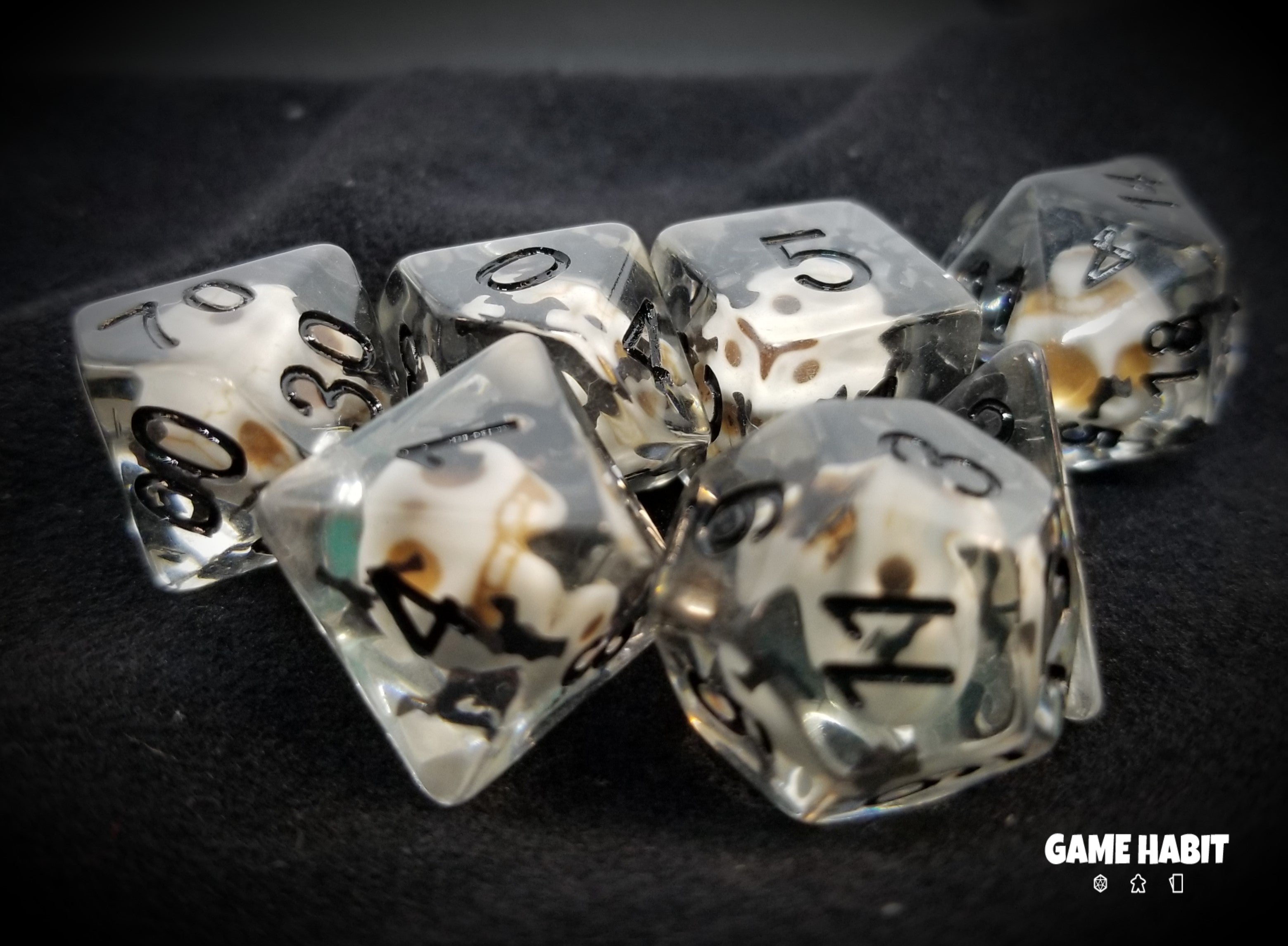 Game Habit Bone Daddy Poly 7 Dice Set | Dragon's Lair Comics and Fantasy Houston TX