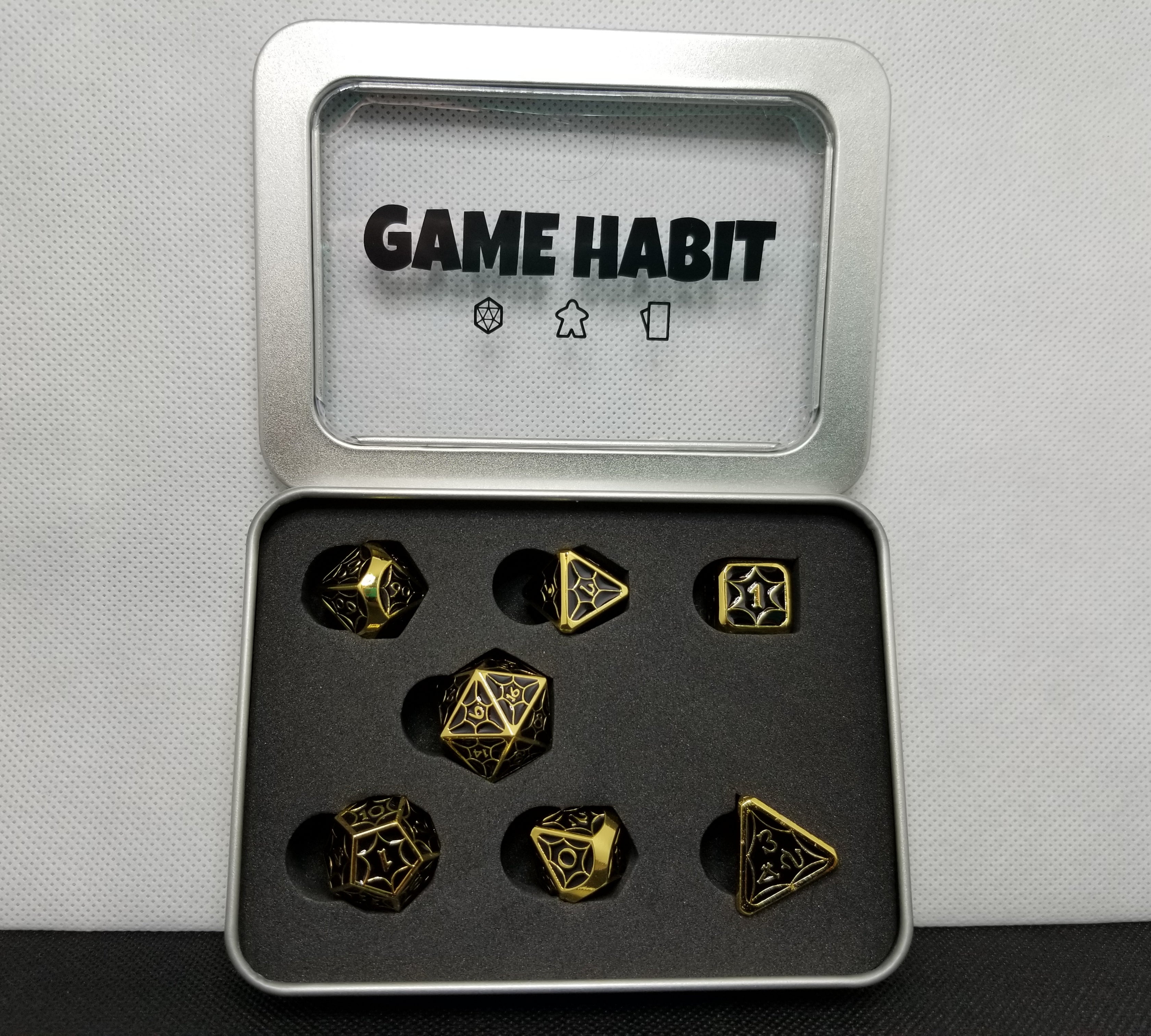 Game Habit Bring My Shuttle Metal Poly 7 Dice Set | Dragon's Lair Comics and Fantasy Houston TX