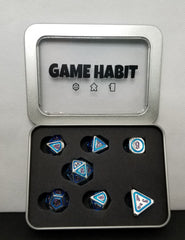 Game Habit Blame it on the Rain Poly 7 Dice Set | Dragon's Lair Comics and Fantasy Houston TX
