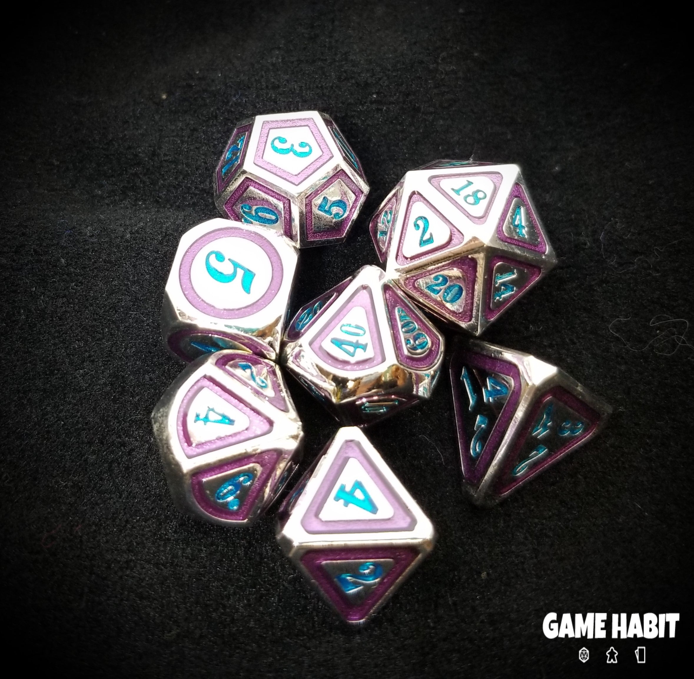 Game Habit Alien Tech Metal Poly 7 Dice Set | Dragon's Lair Comics and Fantasy Houston TX