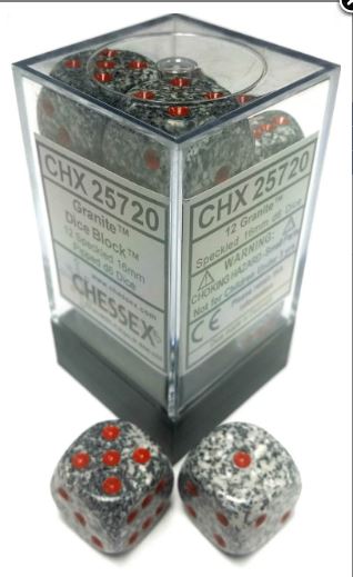 Chessex Speckled: 16mm D6 Granite (12) | Dragon's Lair Comics and Fantasy Houston TX