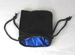 Koplow Small Dice Bag Velvet Black and Blue | Dragon's Lair Comics and Fantasy Houston TX