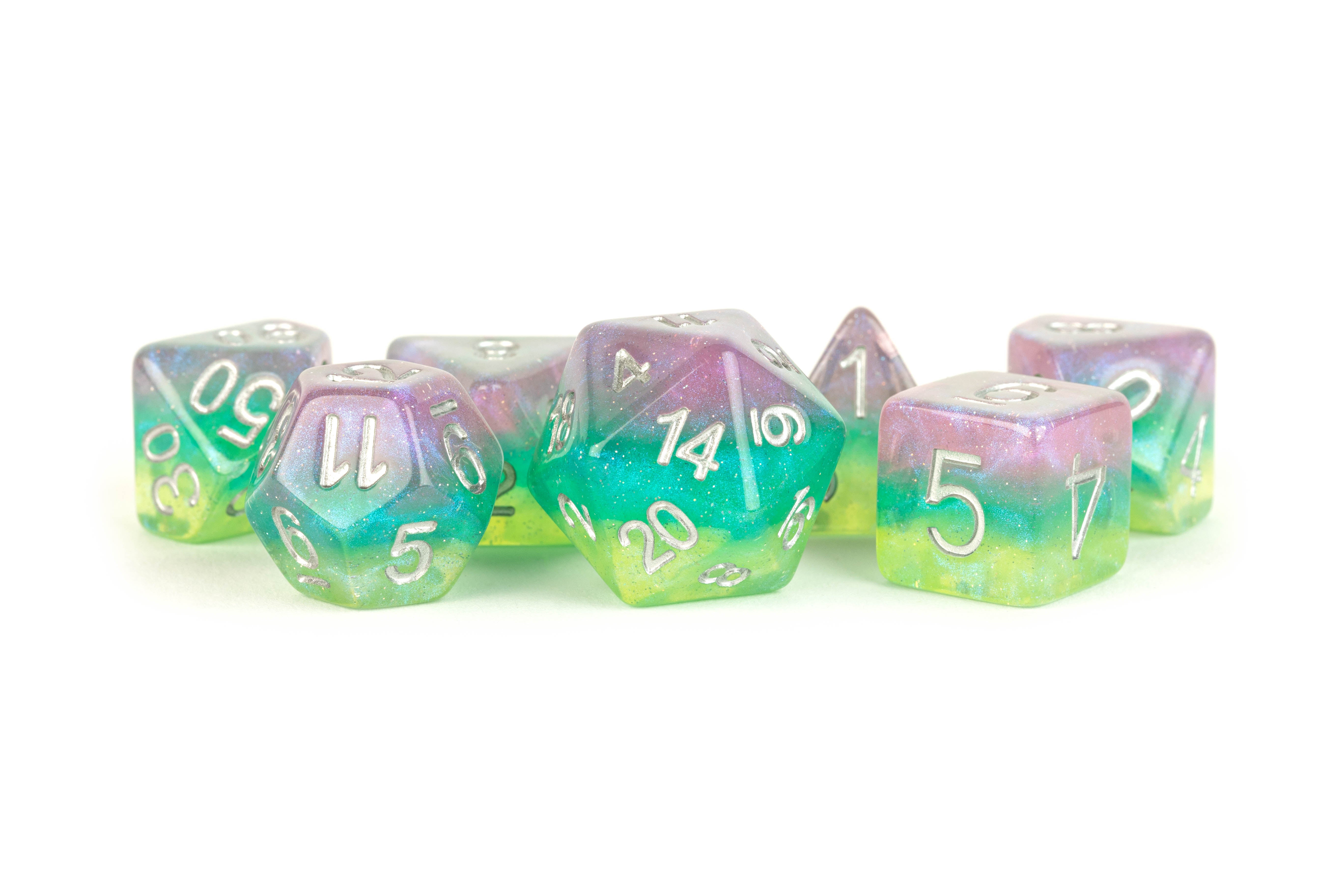 MDG 16mm Resin Poly Dice Set: Layered Stardust Radiance (7) | Dragon's Lair Comics and Fantasy Houston TX