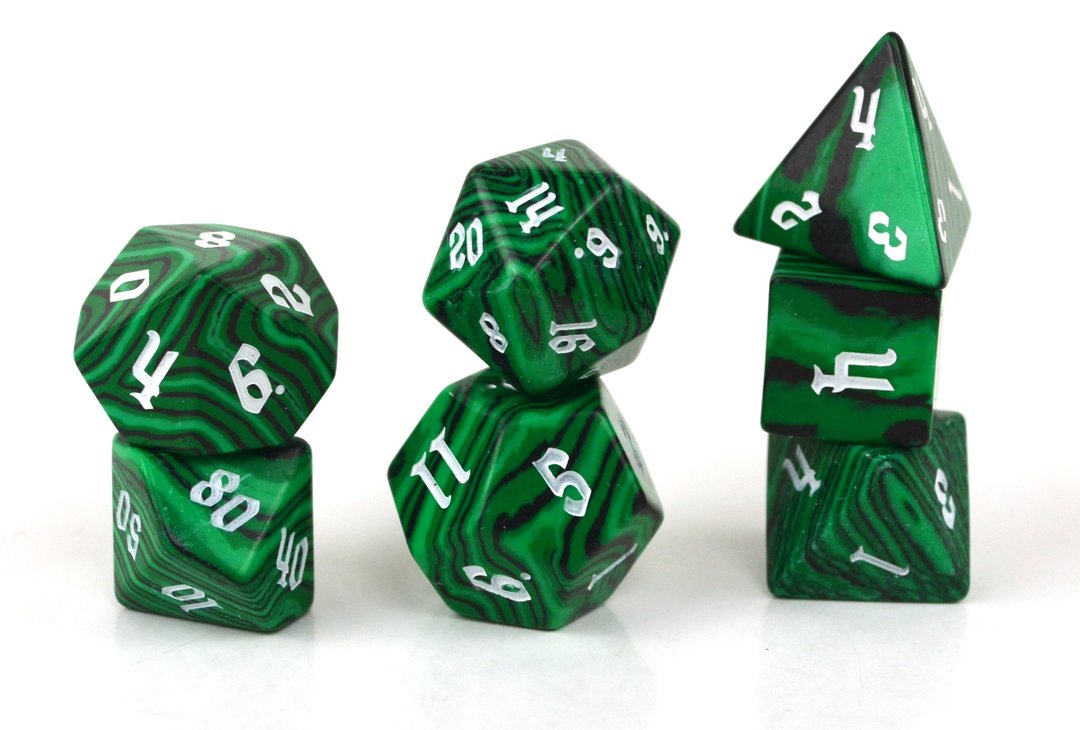 Level Up Dice Malachite Poly 7 Set | Dragon's Lair Comics and Fantasy Houston TX