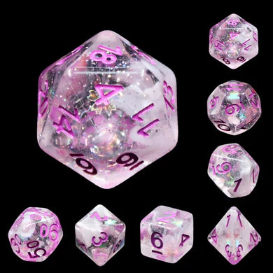 Foam Brain Pink Memory Poly 7 Dice Set | Dragon's Lair Comics and Fantasy Houston TX