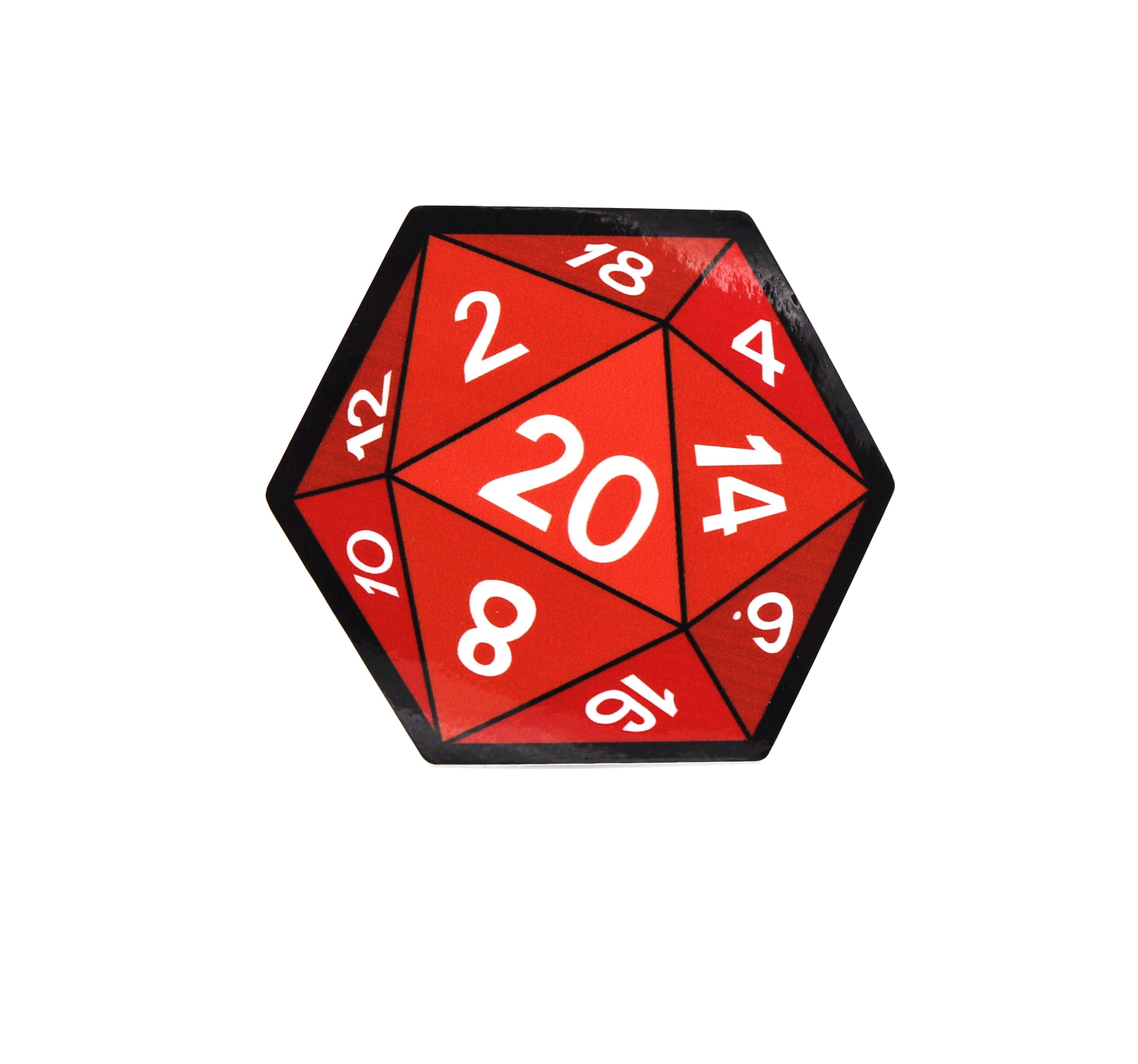 Foam Brain D20 Sticker: Red | Dragon's Lair Comics and Fantasy Houston TX