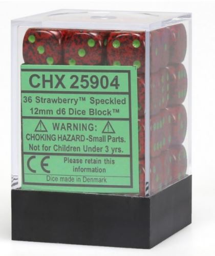 Chessex Strawberry 12mm D6 Dice Block (36) | Dragon's Lair Comics and Fantasy Houston TX