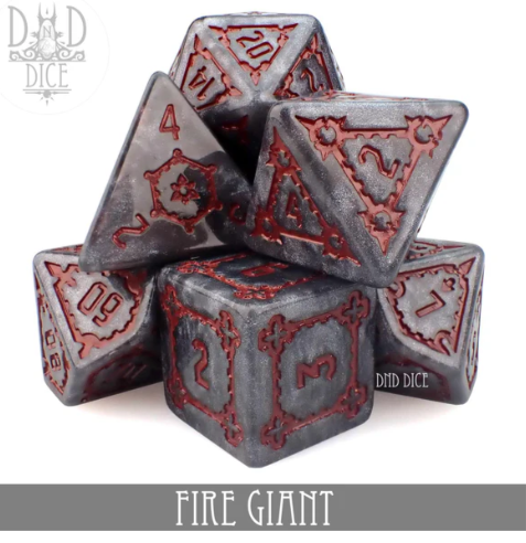 DND Dice Oversized Poly 7 Set: Fire Giant | Dragon's Lair Comics and Fantasy Houston TX