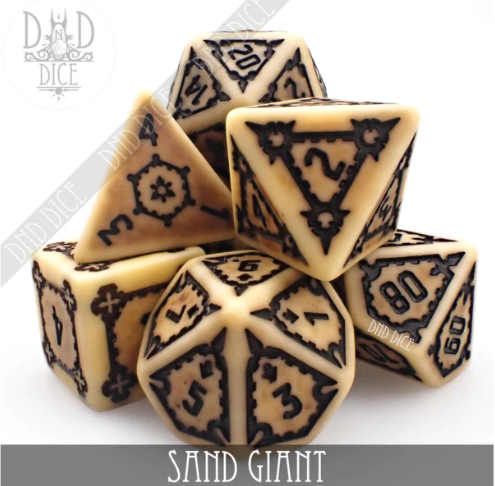 DND Dice Oversided Poly 7 Set: Sand Giant | Dragon's Lair Comics and Fantasy Houston TX