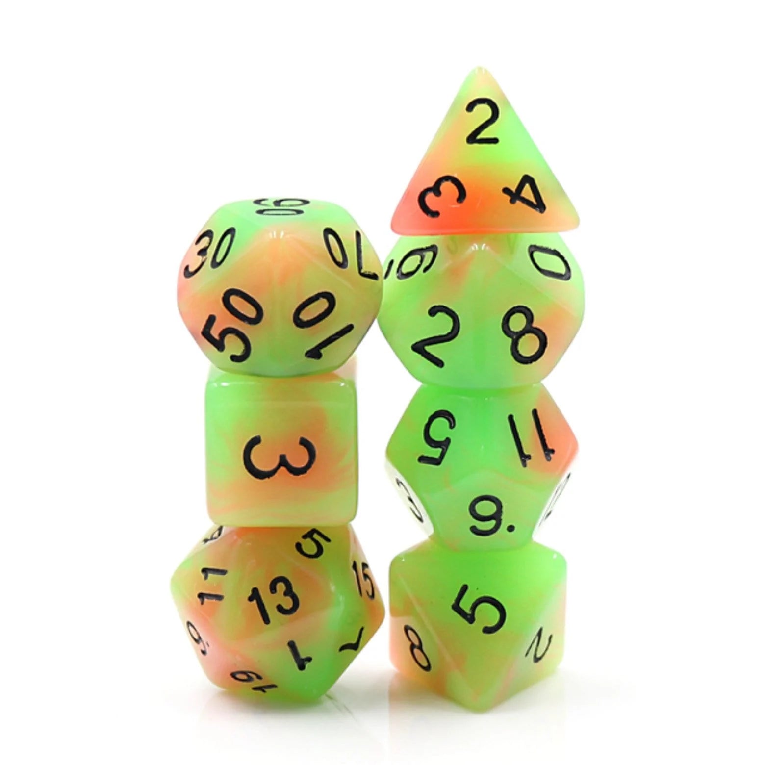 Foam Brain Poly 7 Set: Glow in the Dark Mango | Dragon's Lair Comics and Fantasy Houston TX