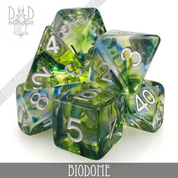 DND Dice Poly 7 Dice Set: Biodome | Dragon's Lair Comics and Fantasy Houston TX