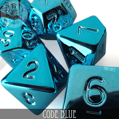DND Dice Poly 7 Dice Set: Code Blue | Dragon's Lair Comics and Fantasy Houston TX